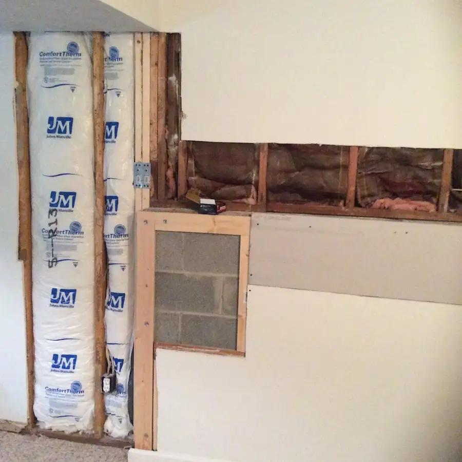 Wall insulation replacement during Basement Flood Cleanup in Mount Pleasant